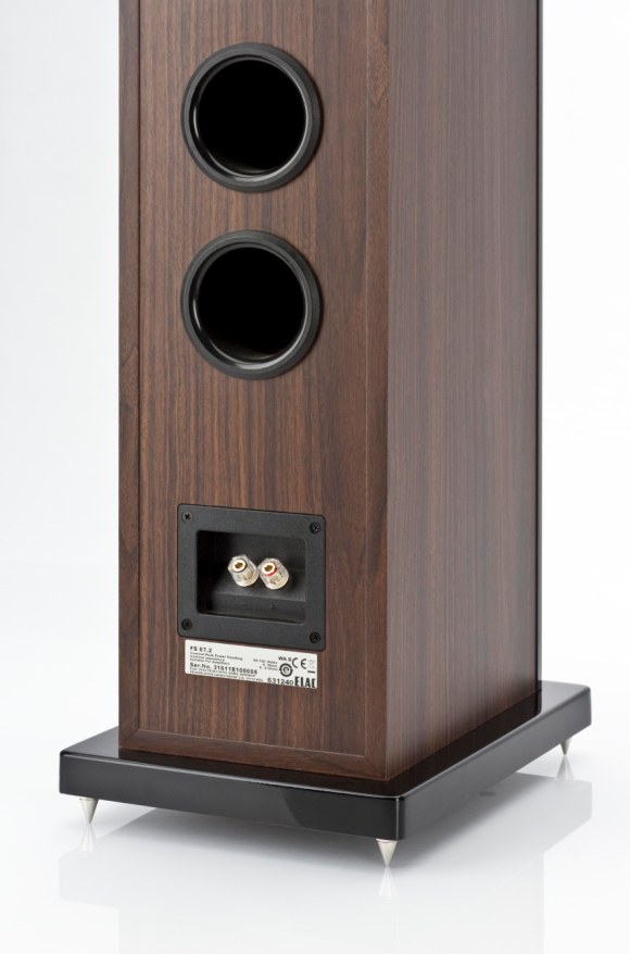 ELAC FS 67.2 dark walnut bass reflex rear view